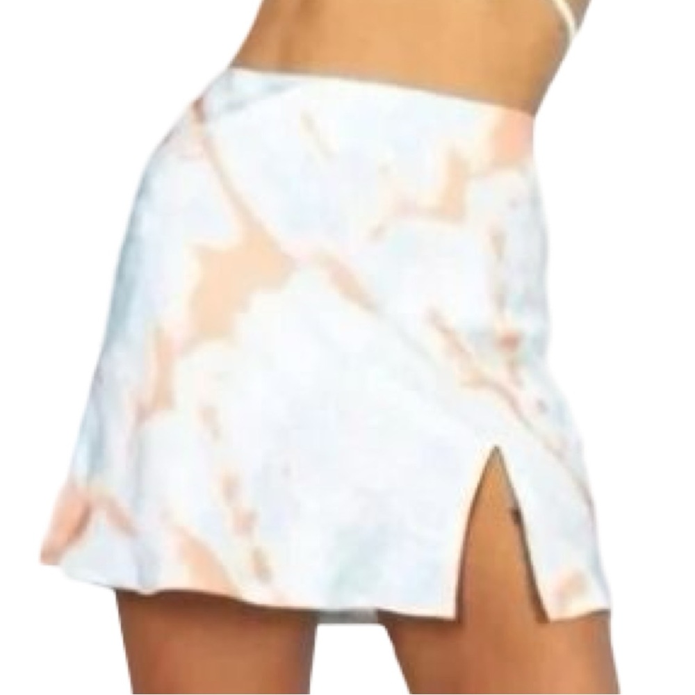 NWT Princess Polly Miami Mini Skirt in Orange, Cream, and Blue